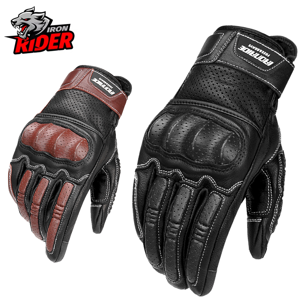 Horse Riding Glove - New Motorcycle Retro Leather Gloves Summer