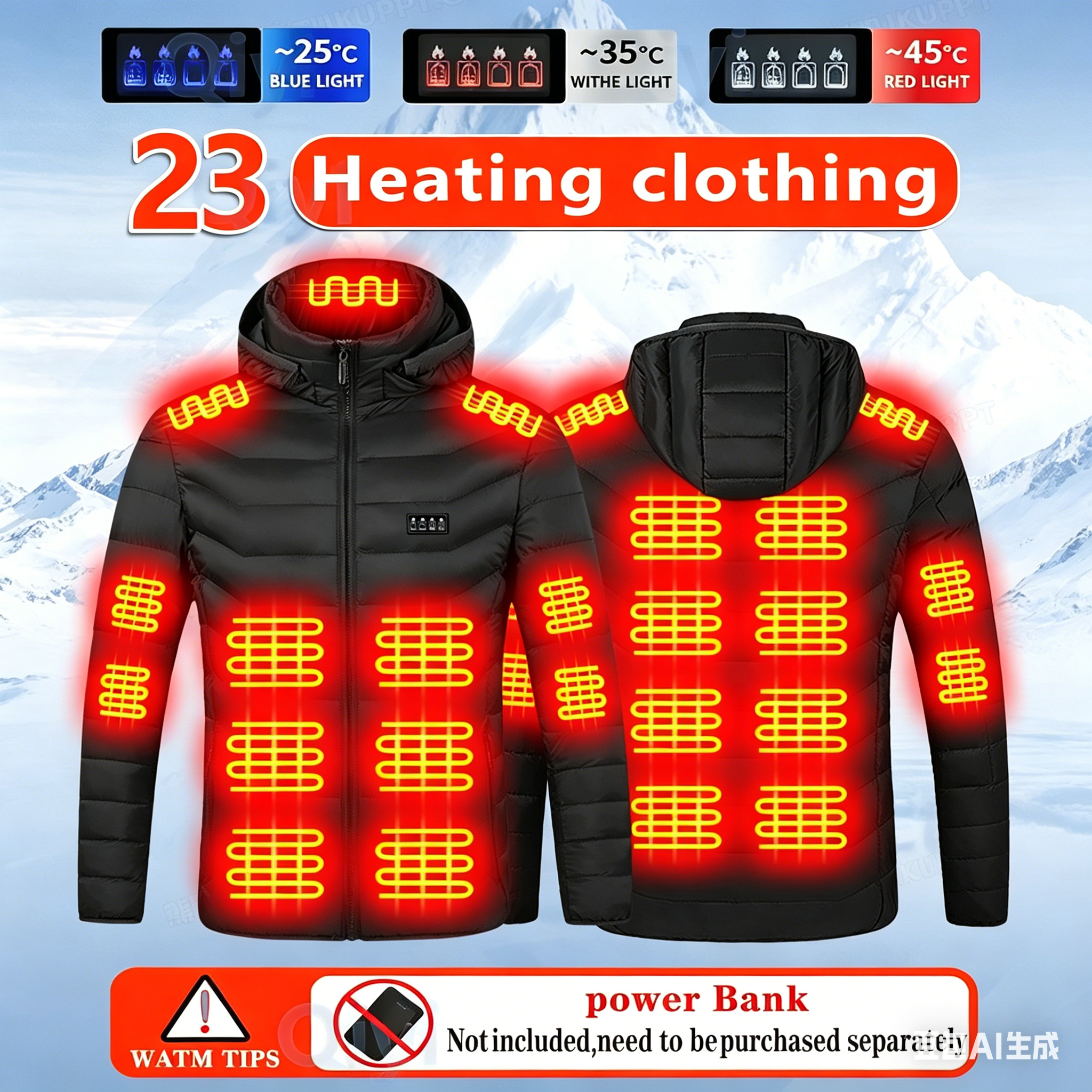 23 Areas Heating Jacket, Polye – обзор и цена Outdoor Sport Coat